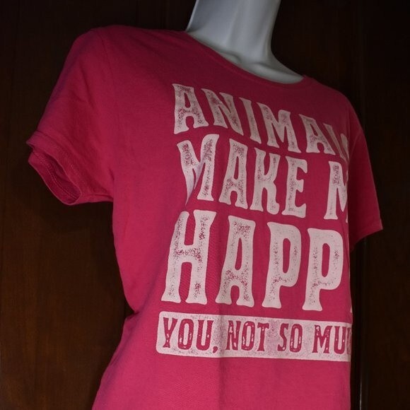 Animal Lover T-Shirt Animals Make Me Happy Size Small - Picture 4 of 9